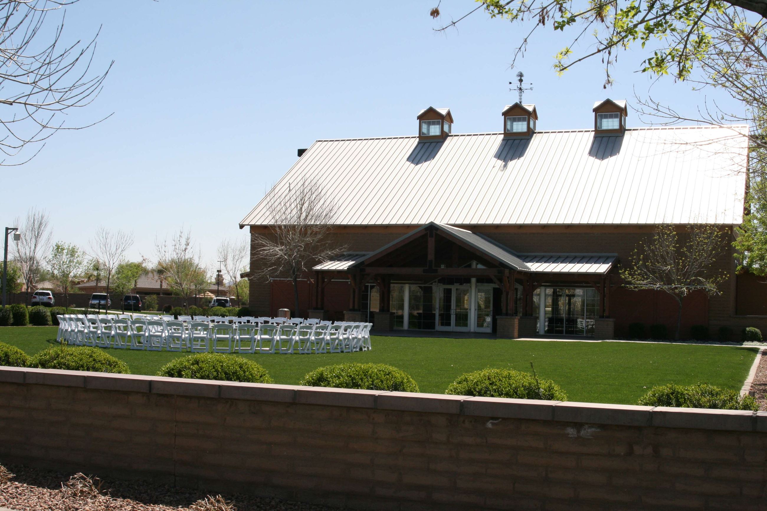 Wedding Setup in the Pavillion Outside the Barn